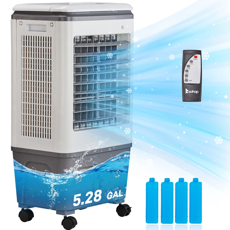 Aire acondicionado portátil 20L 3 en 1, enfriador de aire evaporativo/humidificador/refrigeración