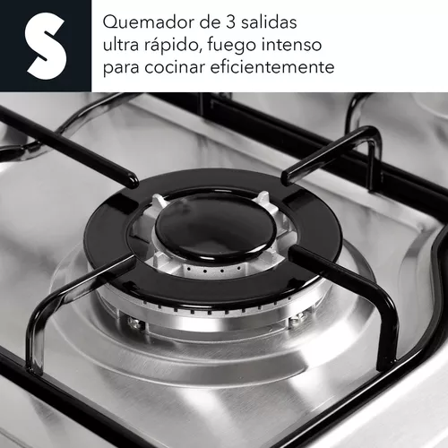 Parrilla Estufa Empotrable 4 Quemadores Gas Acero Inoxidable
