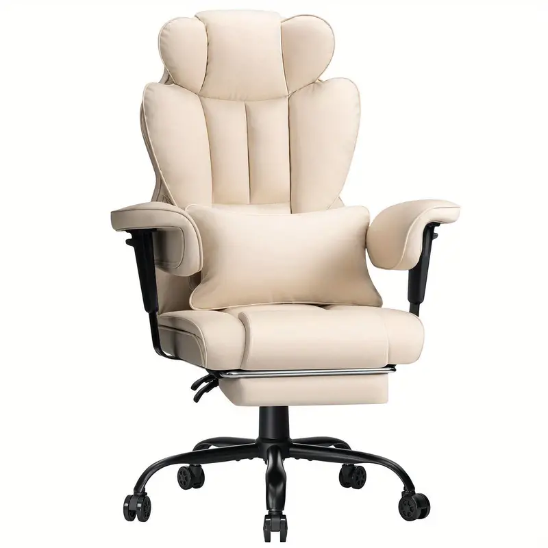 Silla de oficina grande y alta con soporte lumbar de masaje, silla de oficina reclinable de 450 libras con reposapiés, silla ergonómica de alta resistencia con reposabrazos acolchados ajustables