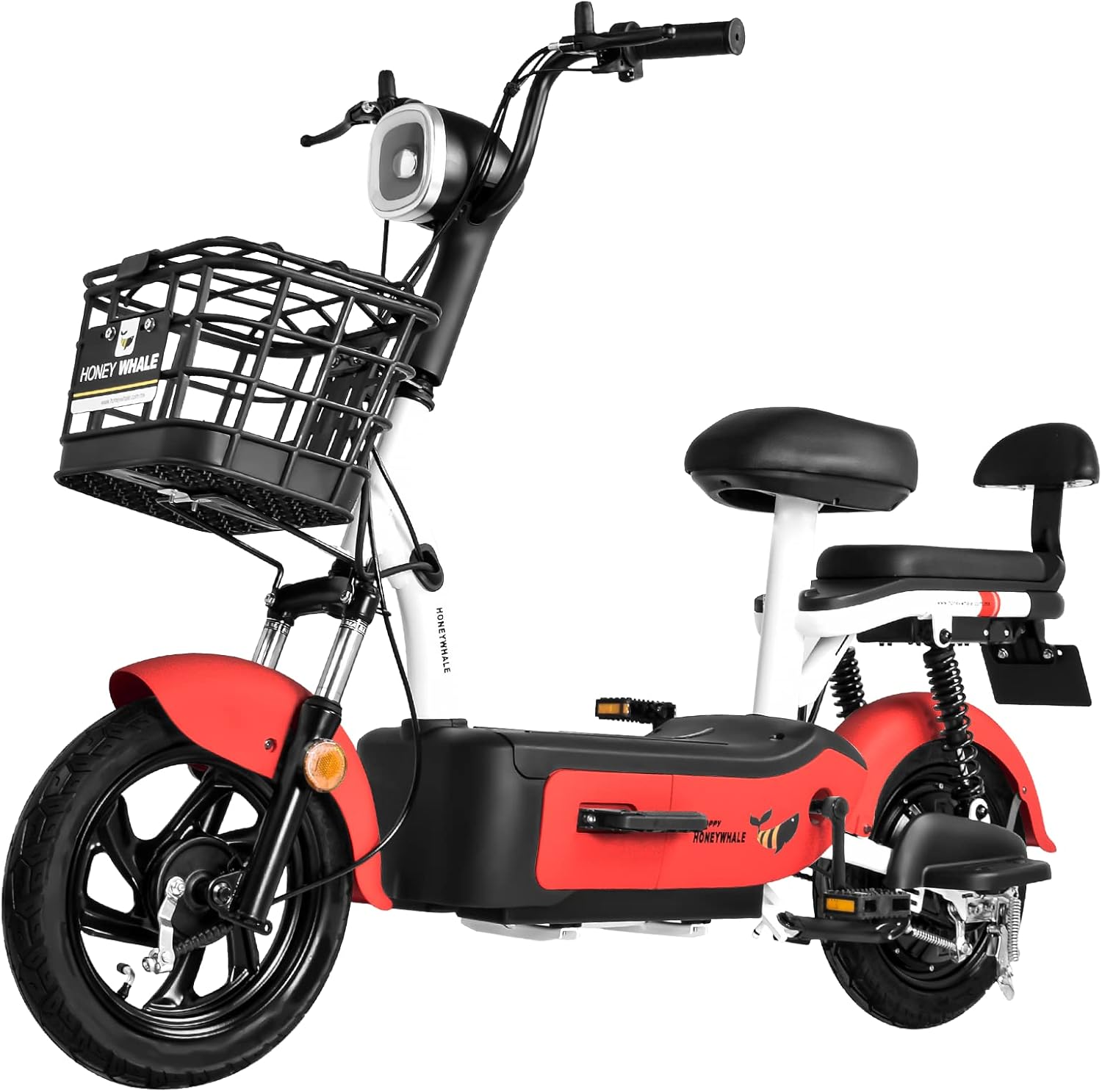 HONEYWHALE U1s Bicicleta Electrica para Adultos, Bicimoto Eléctrica con Alarma, Máxima del Motor 650W, Velocidad Máxima 31KM/H, Autonomía 60-65KM, Baterías de Gran Capacidad de 20AH, Dos Asientos