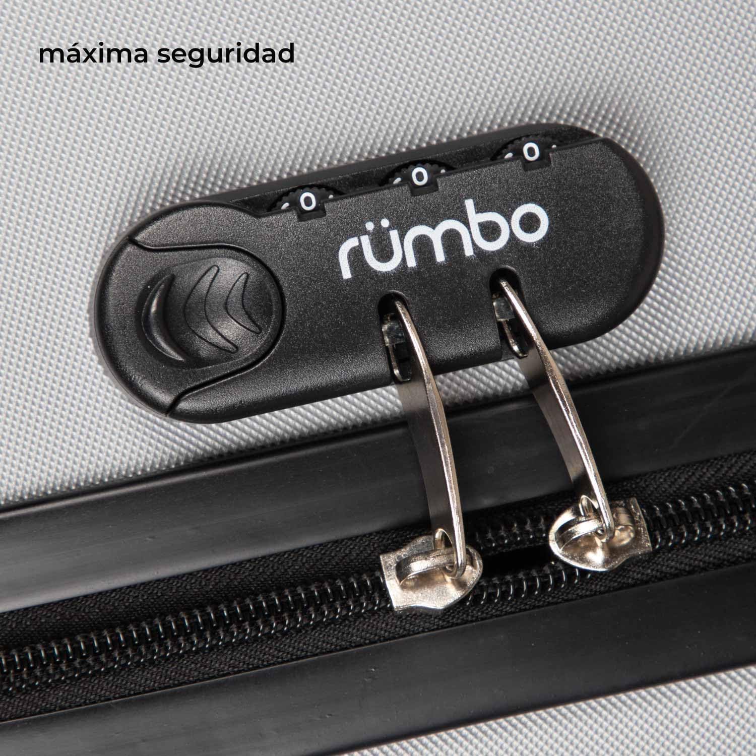 RUMBO | Juego de Maletas De Viaje Rígidas 4 Pzas – Maletas ABS Resistente Gris Plata – Ruedas Giratorias 360°