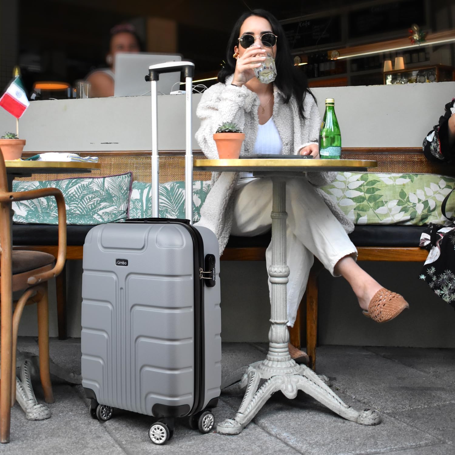 RUMBO | Juego de Maletas De Viaje Rígidas 4 Pzas – Maletas ABS Resistente Gris Plata – Ruedas Giratorias 360°