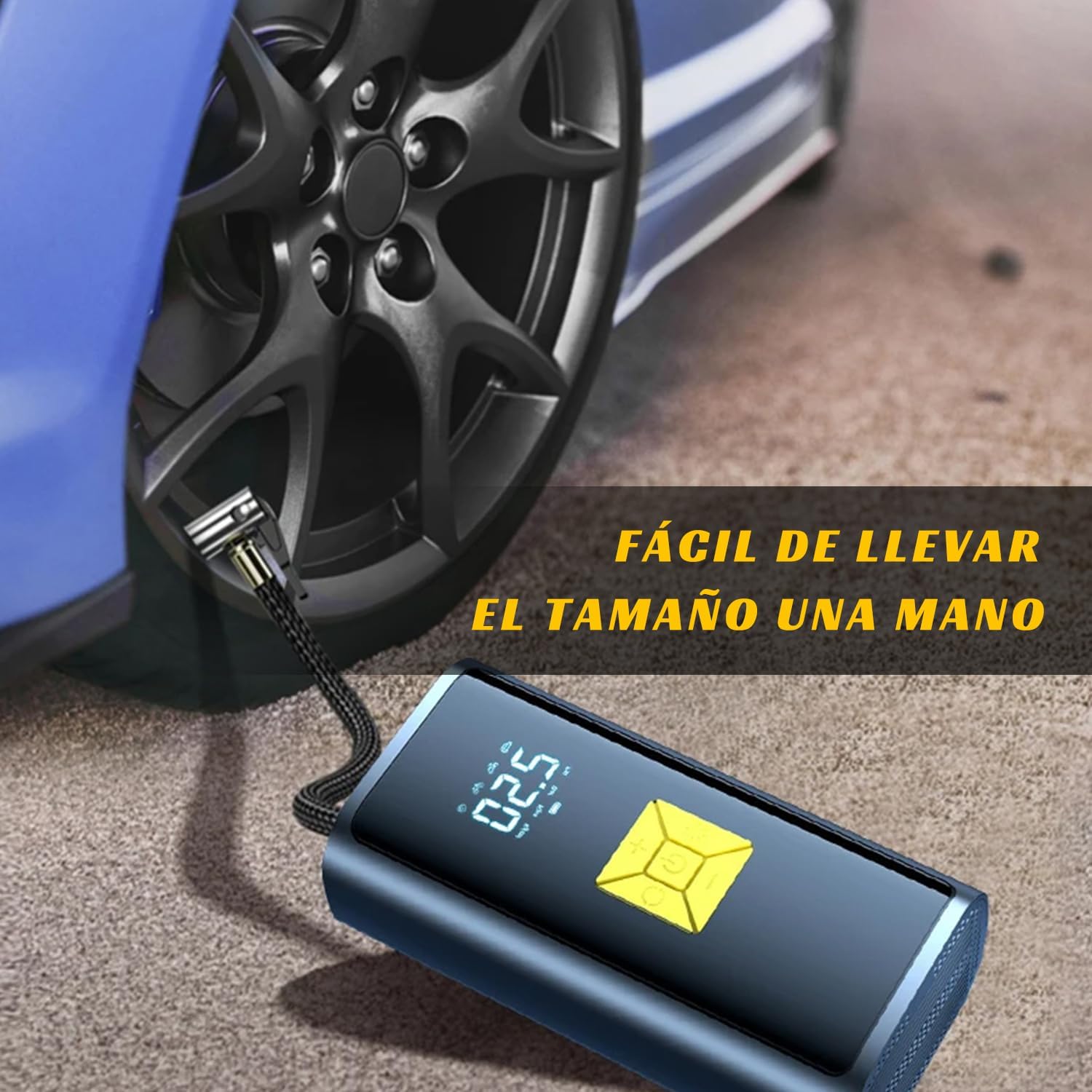 MXCOCO Compresor de Aire Portátil, 150PSI 80 W de Alta Potencia con LED Inteligente,Bomba de neumáticos de Coche de 12 V, Adecuado para Inflar y Presurizar Bicicletas, Autos, Motos y Balones