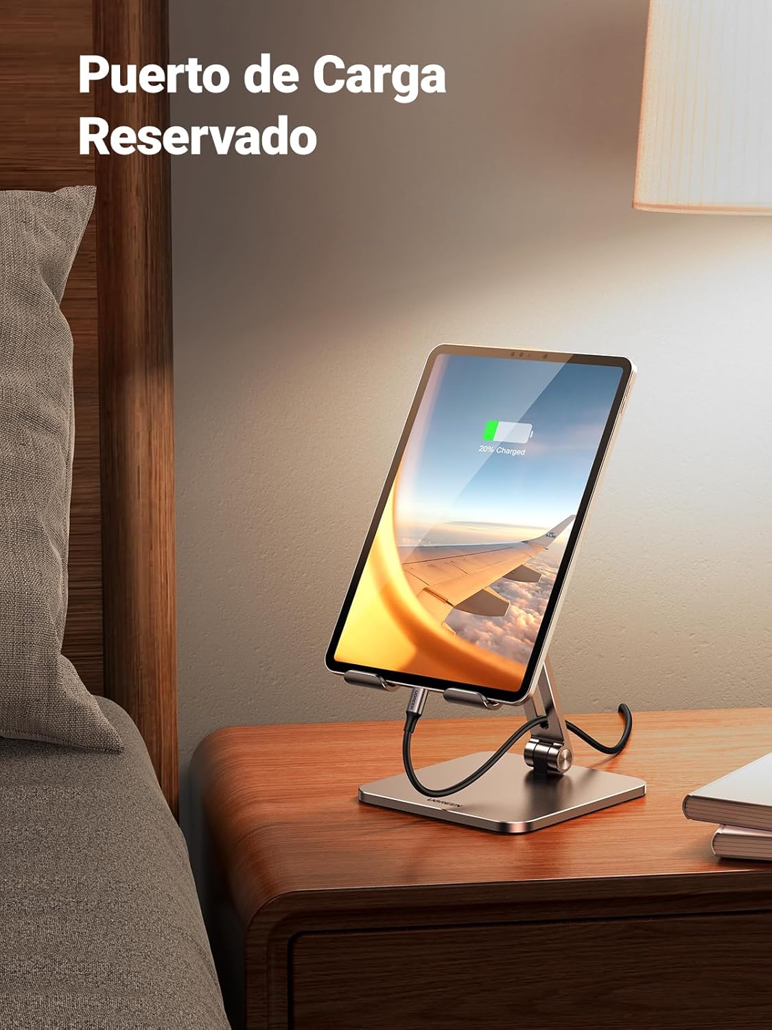UGREEN Soporte para Tablet iPad Celular, Base Stand Plegable de Aluminio, Ajustable de 7.9' a 12.9'' para Tablet, Compatible con iPad Mini Pro Air, Galaxy Tab, Kindle, Switch,