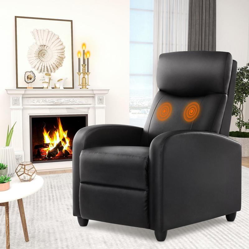 Sillón reclinable para sala de estar, sillón reclinable de masaje, sillones para cine en casa, sillón reclinable moderno ajustable con asiento y respaldo acolchados.