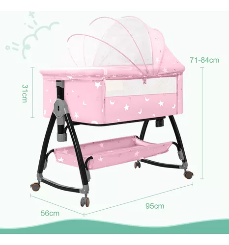 Cuna Moisés Plegable Portátil Mosquitero Bebe Colchon Niños Diseño 