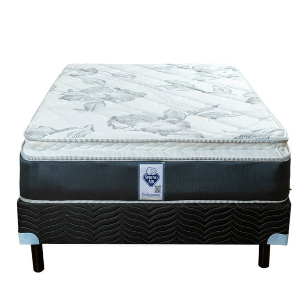 Paquete Colchon Queen Size + 2 Almohadas + Box + Cubre Colchon + Juego de Sabanas Spring Air Smith