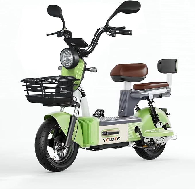 YELOTE Bicicleta Electrica Moto Electrica Velocidad Máxima 35KM/H,Autonomía 40-45KM,Baterías de Gran Capacidad de 20AH con Alarma