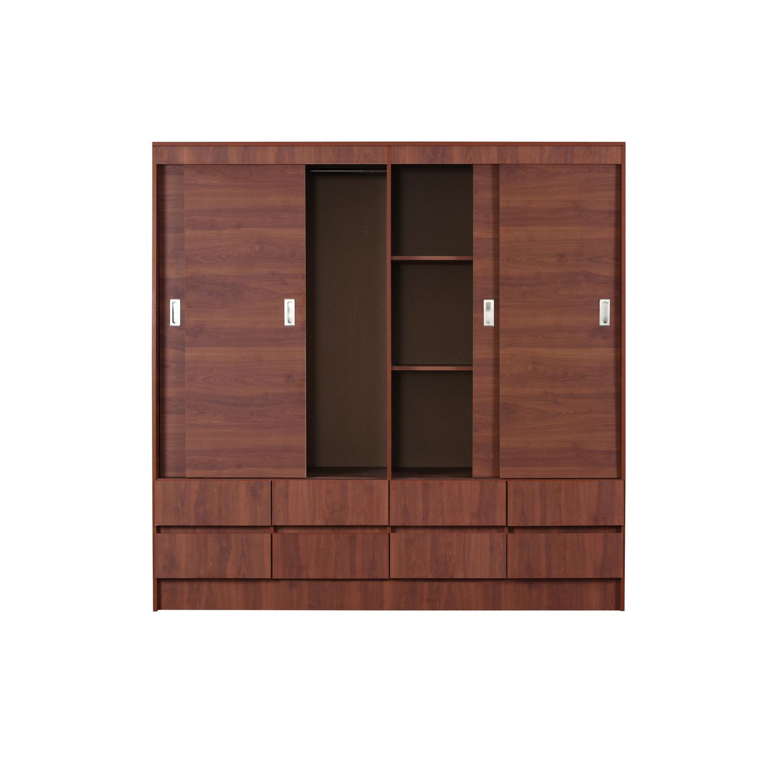 Clóset Maule 4 Puerta(s) 2 Repisa(s) 180x180x51 cm Cerezo