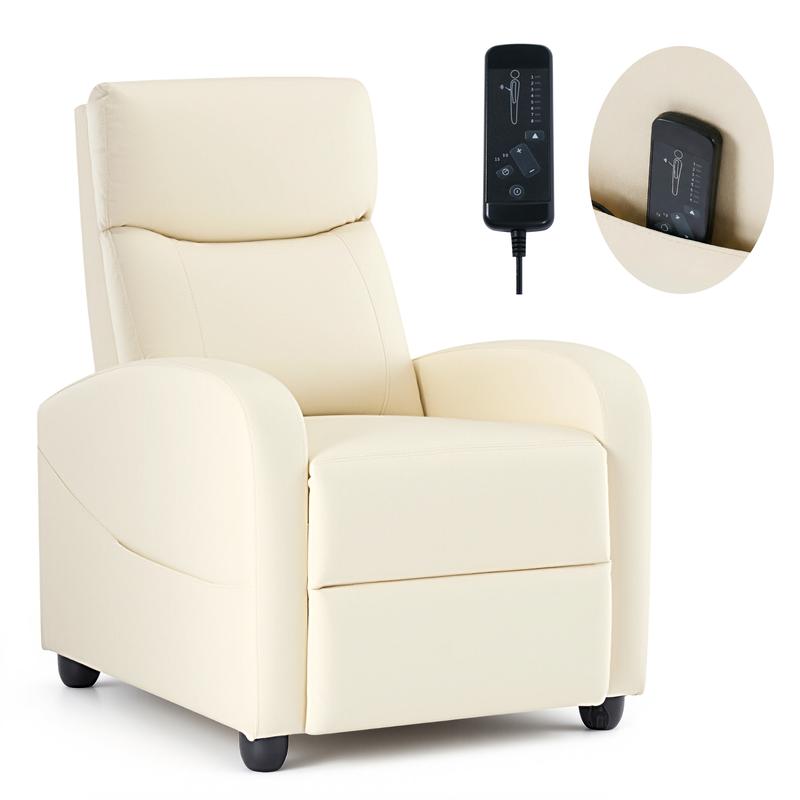 Sillón reclinable para sala de estar, sillón reclinable de masaje, sillones para cine en casa, sillón reclinable moderno ajustable con asiento y respaldo acolchados.