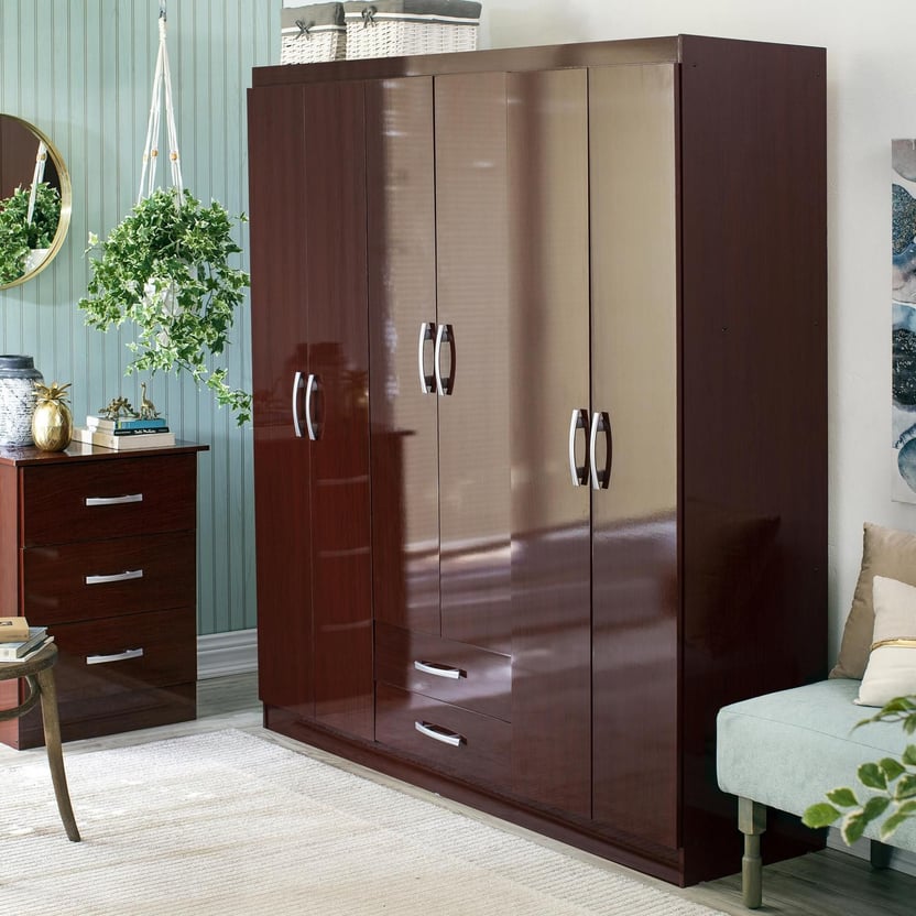 Closet Caoba 6 puertas 2 cajones