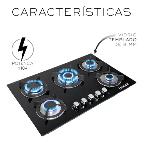 Parrilla A Gas Premium Nube 5 Quemadores Negra