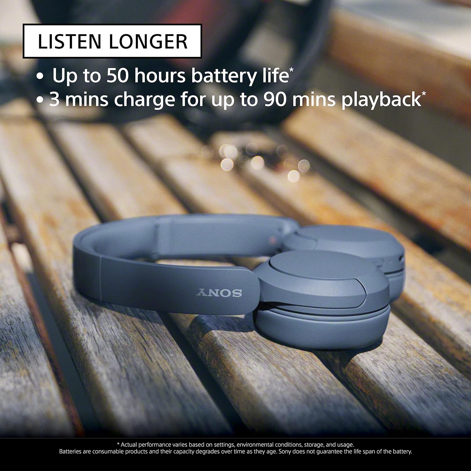 Sony Audífonos inalámbricos on-Ear WH-CH520 hasta 50 Horas de duración de batería