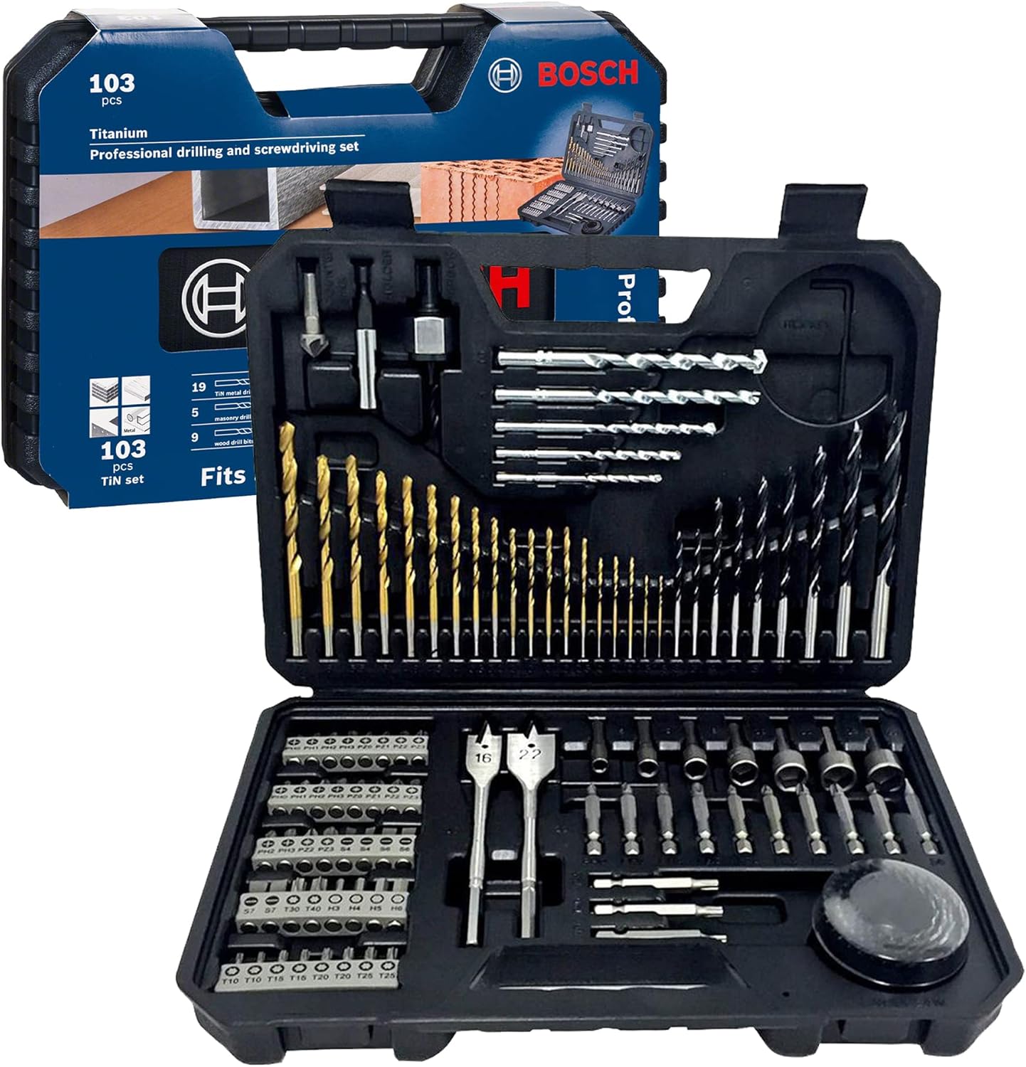 Bosch Set de Puntas y Brocas en Titanio Bosch 103 unidades