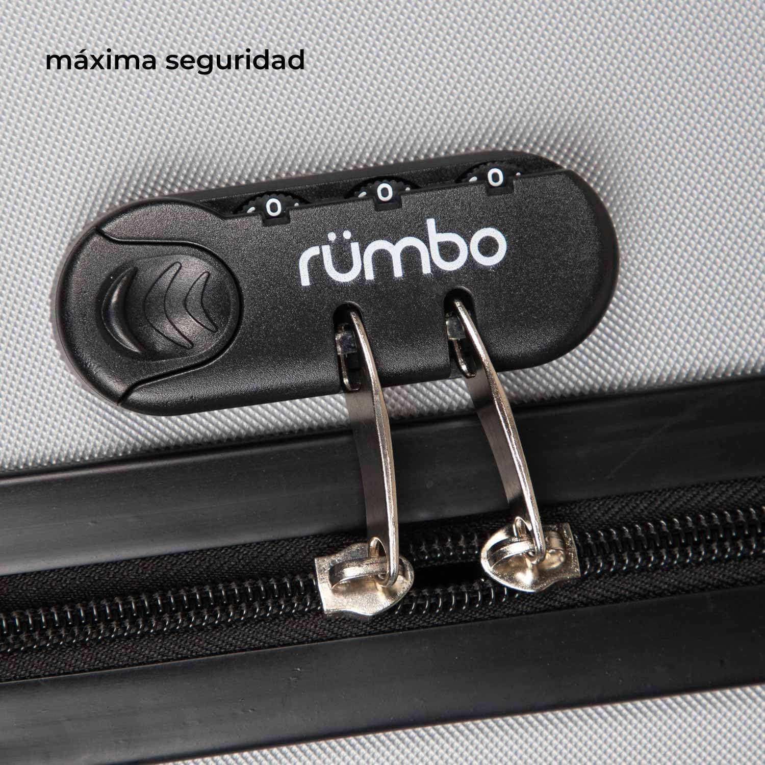 RUMBO | Juego de Maletas De Viaje Rígidas 4 Pzas – Maletas ABS Resistente Gris Plata – Ruedas Giratorias 360°