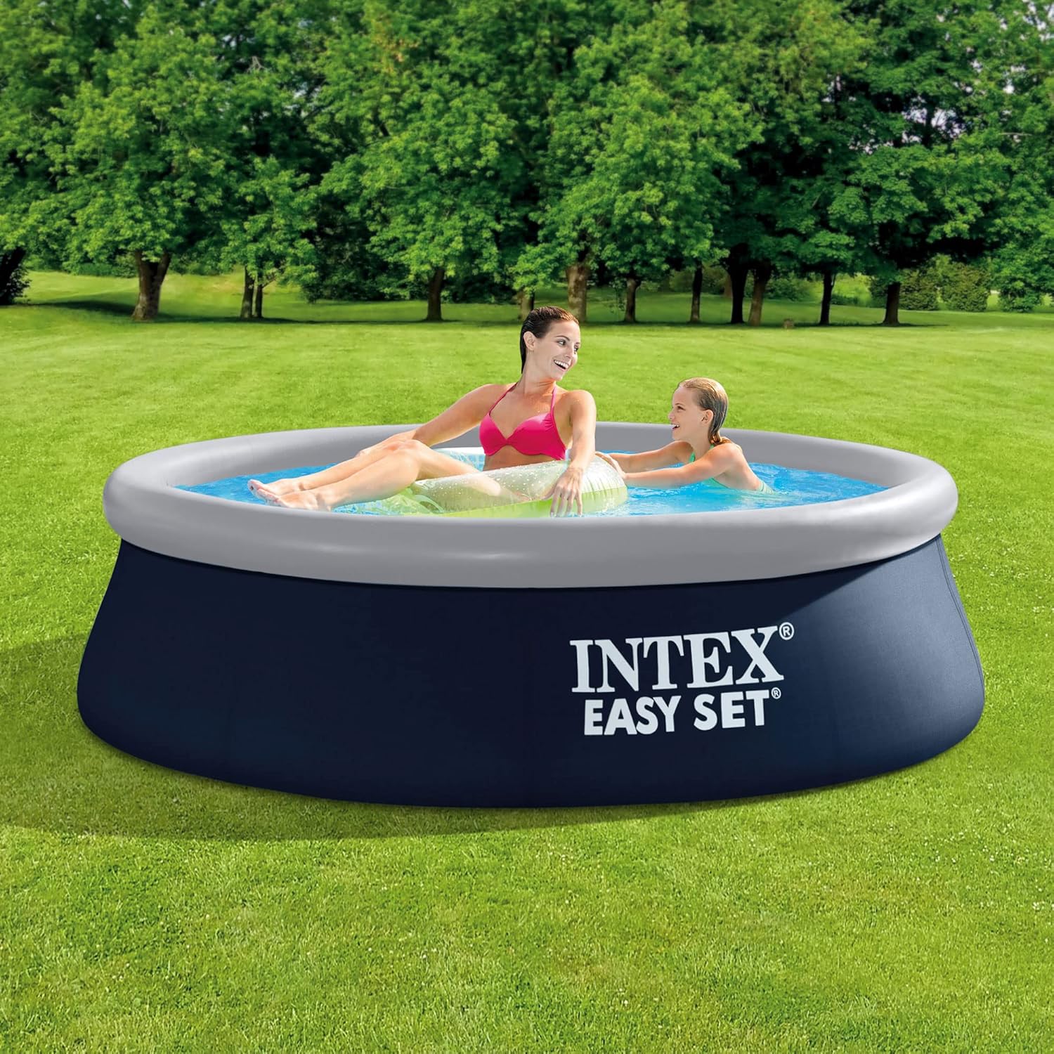 INTEX 28120EH - Piscina Inflable de fácil Juego: 10 pies x 30 Pulgadas, Material Resistente a Las Perforaciones, inflado rápido, Capacidad de 1018 galones – 23 Pulgadas de Profundidad de Agua