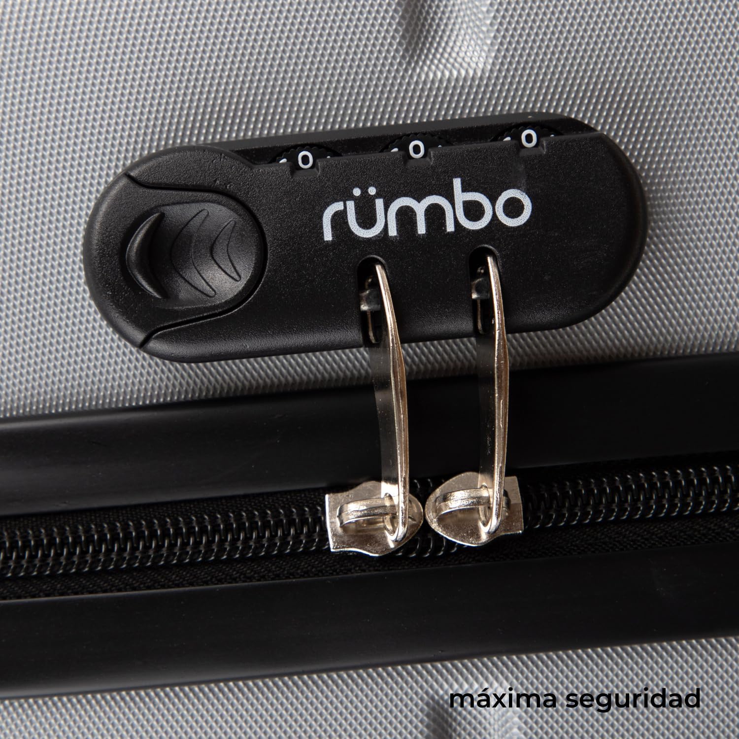 RUMBO | Juego de Maletas De Viaje Rígidas 4 Pzas – Maletas ABS Resistente Gris Plata – Ruedas Giratorias 360°