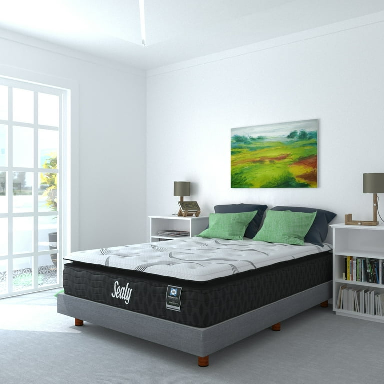 Colchón Rit Matrimonial + Box Matrimonial + Edredón + 2 Almohadas Línea Bleden + 2 fundas Sealy Ortopédico Evolution