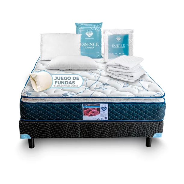 Colchón Box 2 Almohadas Spring Air Cubre Colchón Matrimonial 2 Fundas Osito Spring Air Carmín