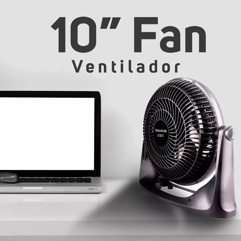 Ventilador Mesa Y Pared Taurus Oasis 10 Pul. Gran Flujo Cantidad de aspas 6 Color de la estructura Negro Diámetro 26 cm Material de las aspas Plástico-clavo