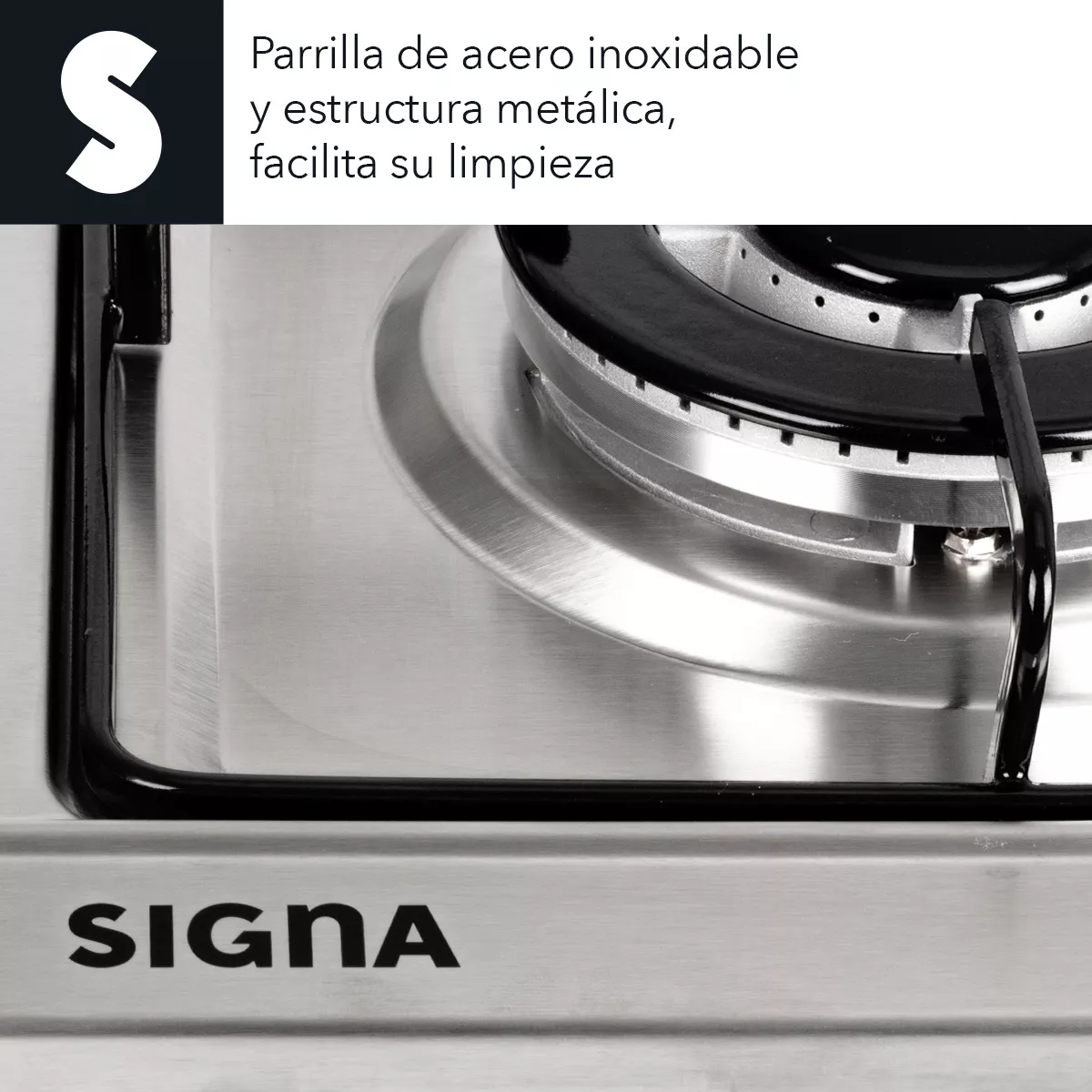 Parrilla Estufa Empotrable 4 Quemadores Gas Acero Inoxidable