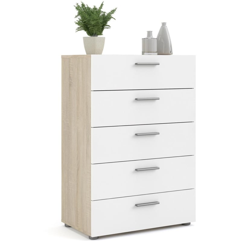 Cómoda 5 cajones blanco Pepe