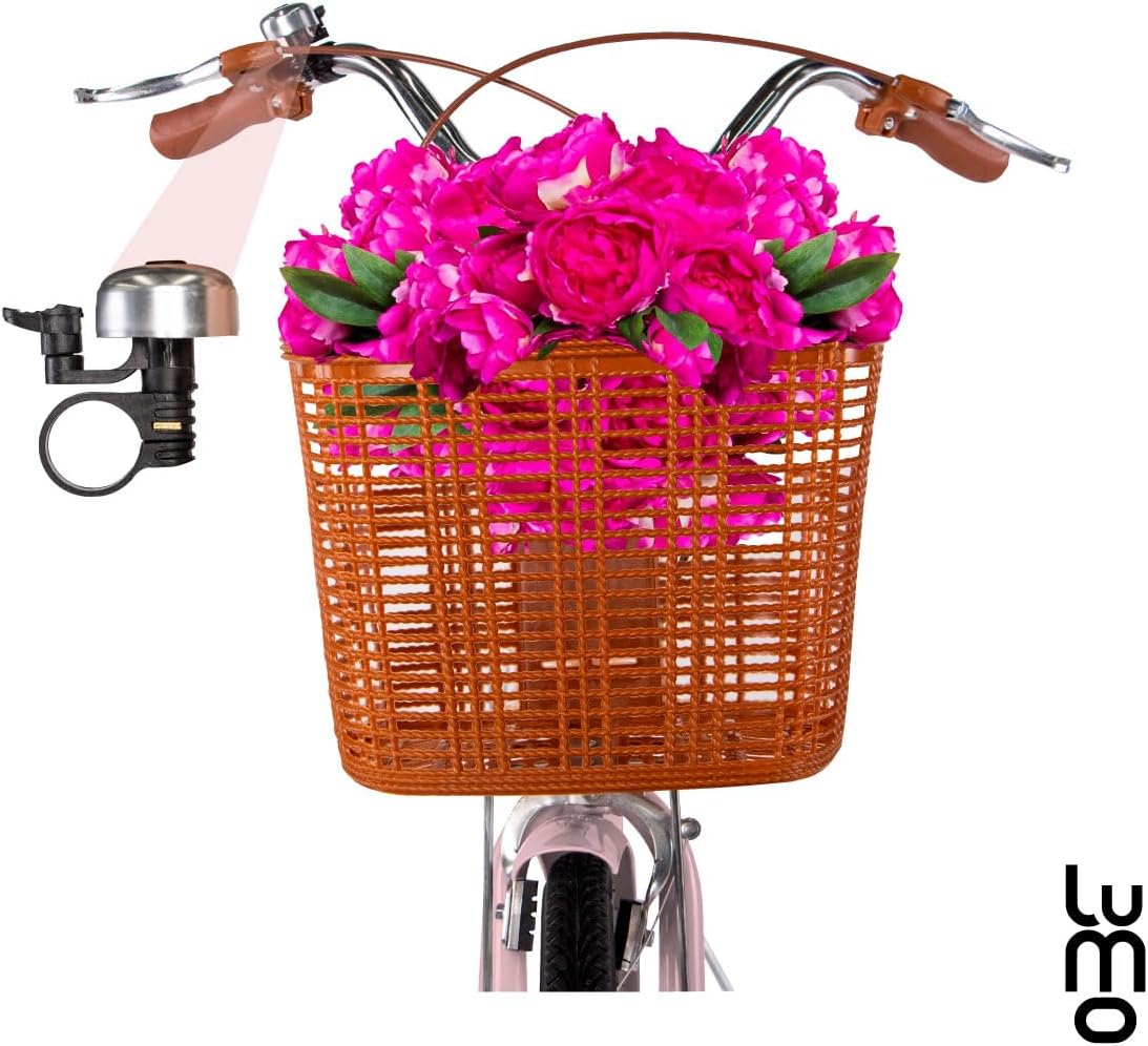 LUMO HOME Bicicleta Urbana Retro, Bicicleta Rodada 26, Marco y Estructura de Acero con Canasta para Bicicleta, Diseño Clásico Vintage, Pie de Apoyo, Bicicleta Adulto