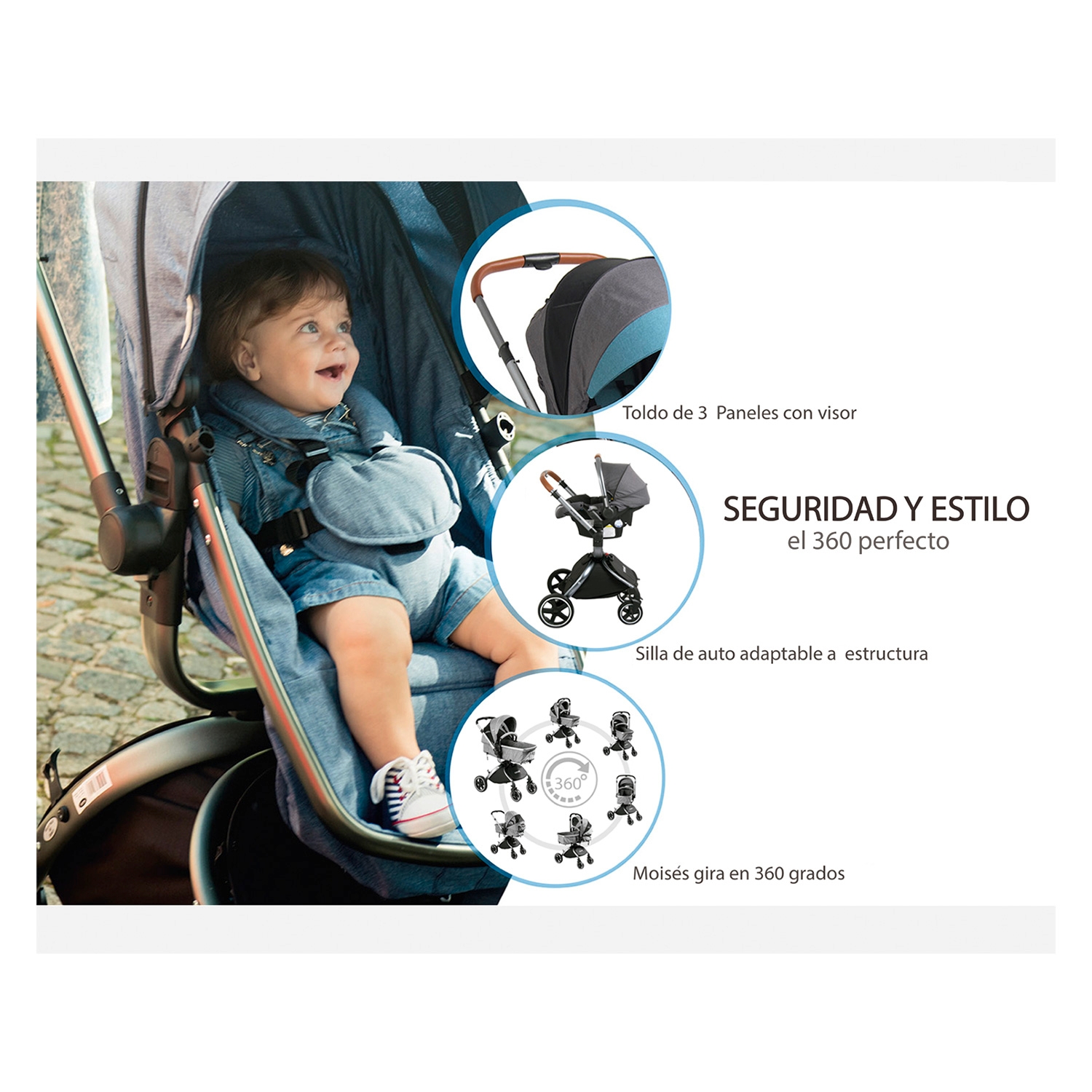 Coche Cuna Travel System Deluxe 360° Bebesit