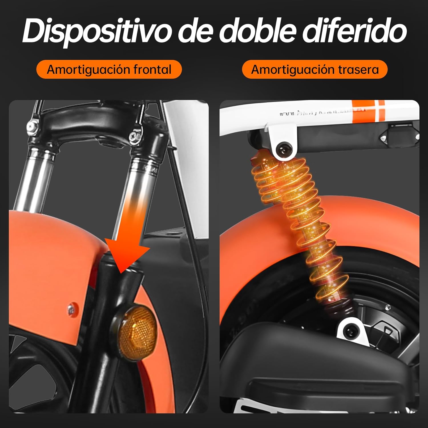 HONEYWHALE U1s Bicicleta Electrica para Adultos, Bicimoto Eléctrica con Alarma, Máxima del Motor 650W, Velocidad Máxima 31KM/H, Autonomía 60-65KM, Baterías de Gran Capacidad de 20AH, Dos Asientos