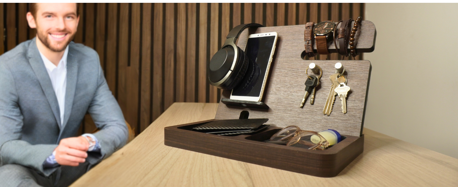 Regalos para Hombre, Organizador de Escritorio, Docking Station, Accesorios para escritorio