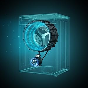 Lavadora de carga frontal de 7 Kg blanca, 1400 rpm, motor inverter plus, vapor y clase A