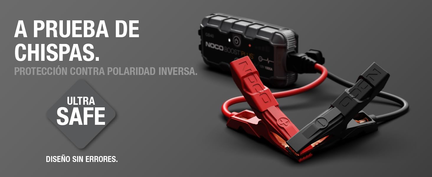 A prueba de chispas. Diseño ultraseguro con protecciones a prueba de chispas y polaridad inversa.