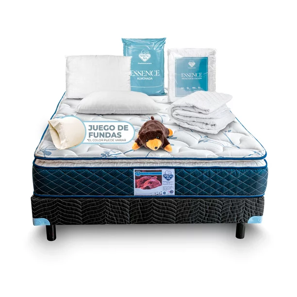 Colchón Box 2 Almohadas Spring Air Cubre Colchón Matrimonial 2 Fundas Osito Spring Air Carmín