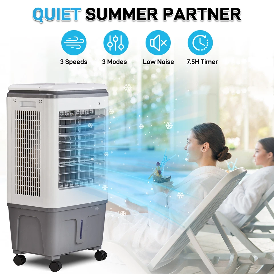 Aire acondicionado portátil 20L 3 en 1, enfriador de aire evaporativo/humidificador/refrigeración