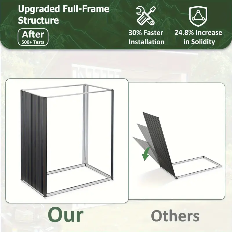 cobertizo de almacenamiento exterior de 10x10ft, gran cobertizo de jard&iacute;n, con techo inclinado y ventilaci&oacute;n. marco de puertas reforzadas y con cerradura actualizadas para cobertizo de metal para patio, patio trasero, garaje, c&eacute;sped,   detalles 3