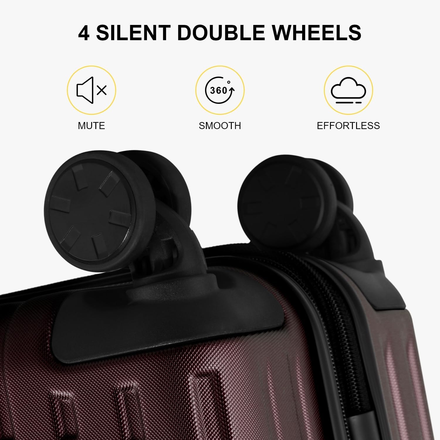 LEVEL8 Grace Maletas de Viaje, 20" Equipaje Expandible, Maletas de Mano con Bolsillo Frontal, con Ruedas Spinner y Cerradura Tsa, Gris