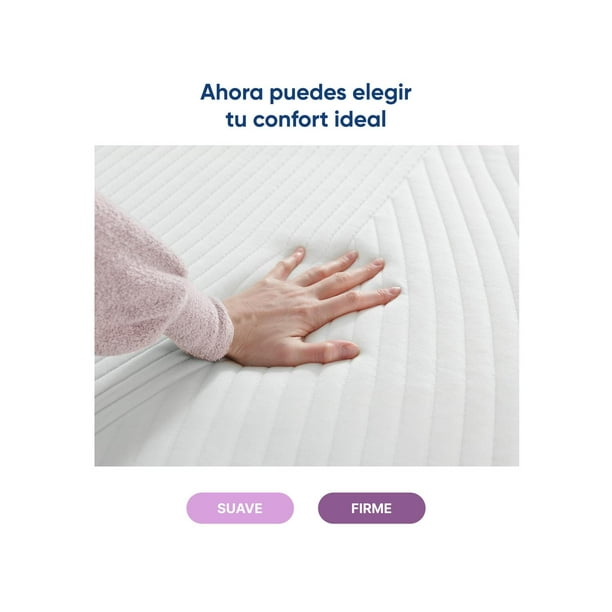 Colchón Queen Size Luuna Original Suave Cooling Tech, con 8 tecnologías, Colchón Memory Foam, Colchones de Espuma, Colchón en Caja Queen Size, Hecho en México blanco Queen Size