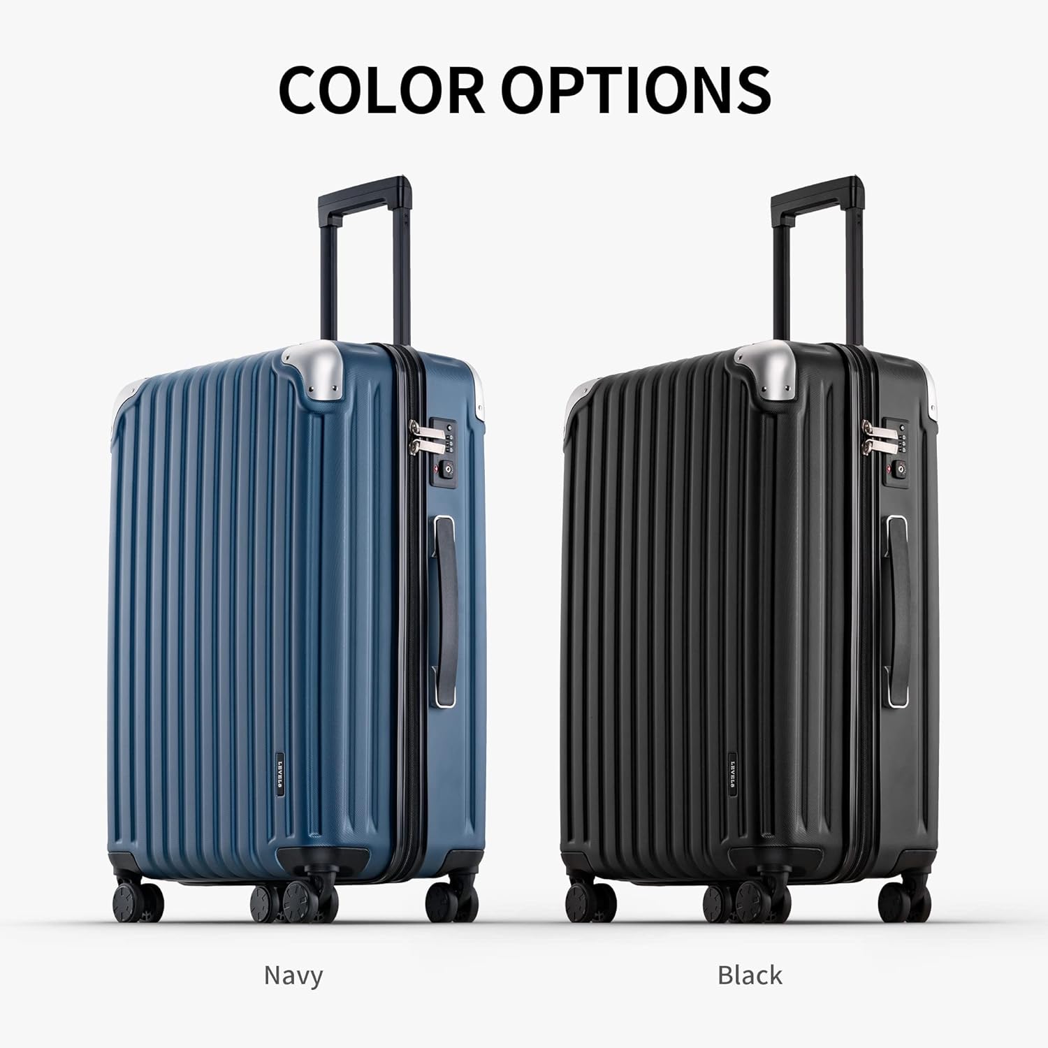 LEVEL8 Grace Maletas de Viaje, 20" Equipaje Expandible, Maletas de Mano con Bolsillo Frontal, con Ruedas Spinner y Cerradura Tsa, Gris