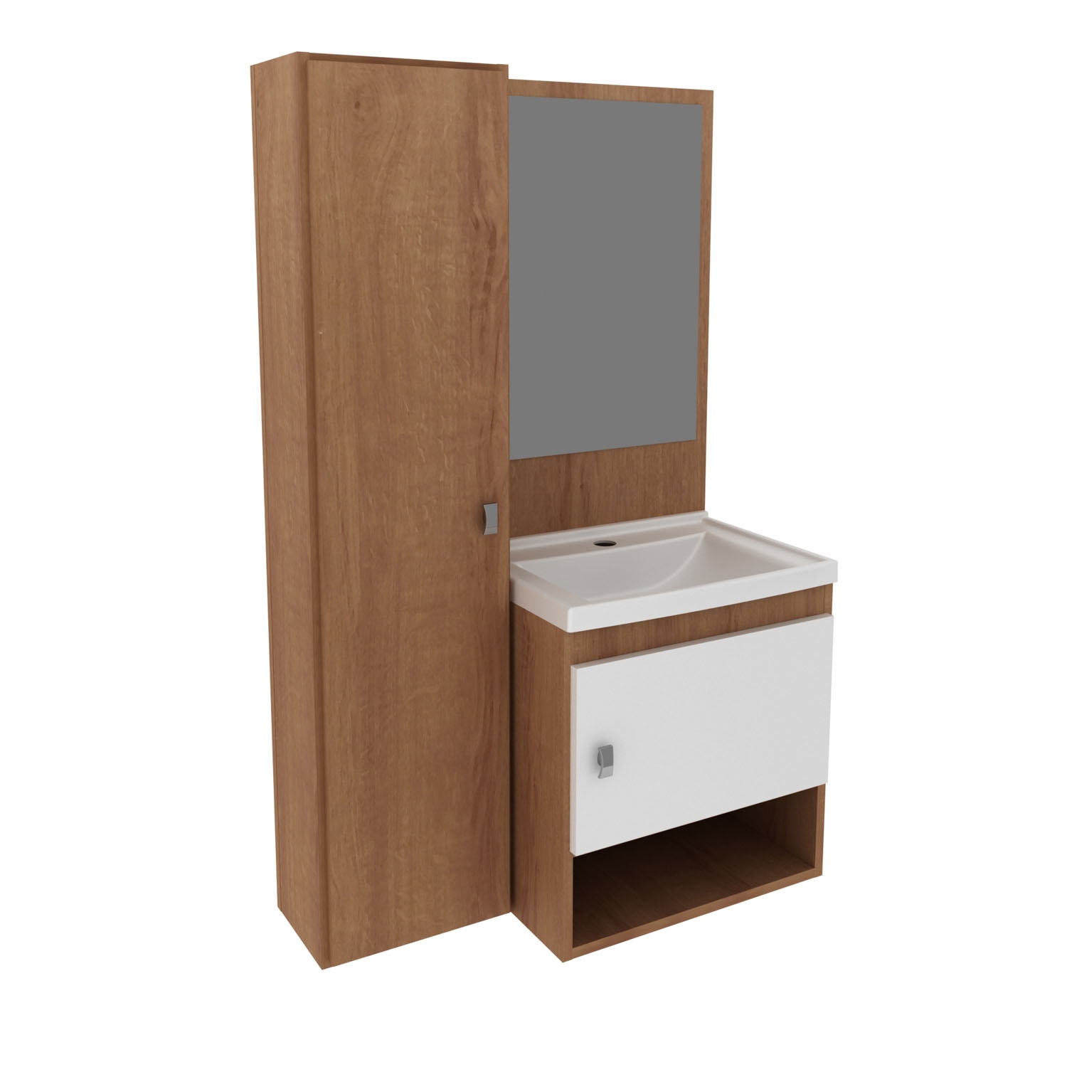 Mueble Baño Aereo Almendra/Blanco Tecnomobili
