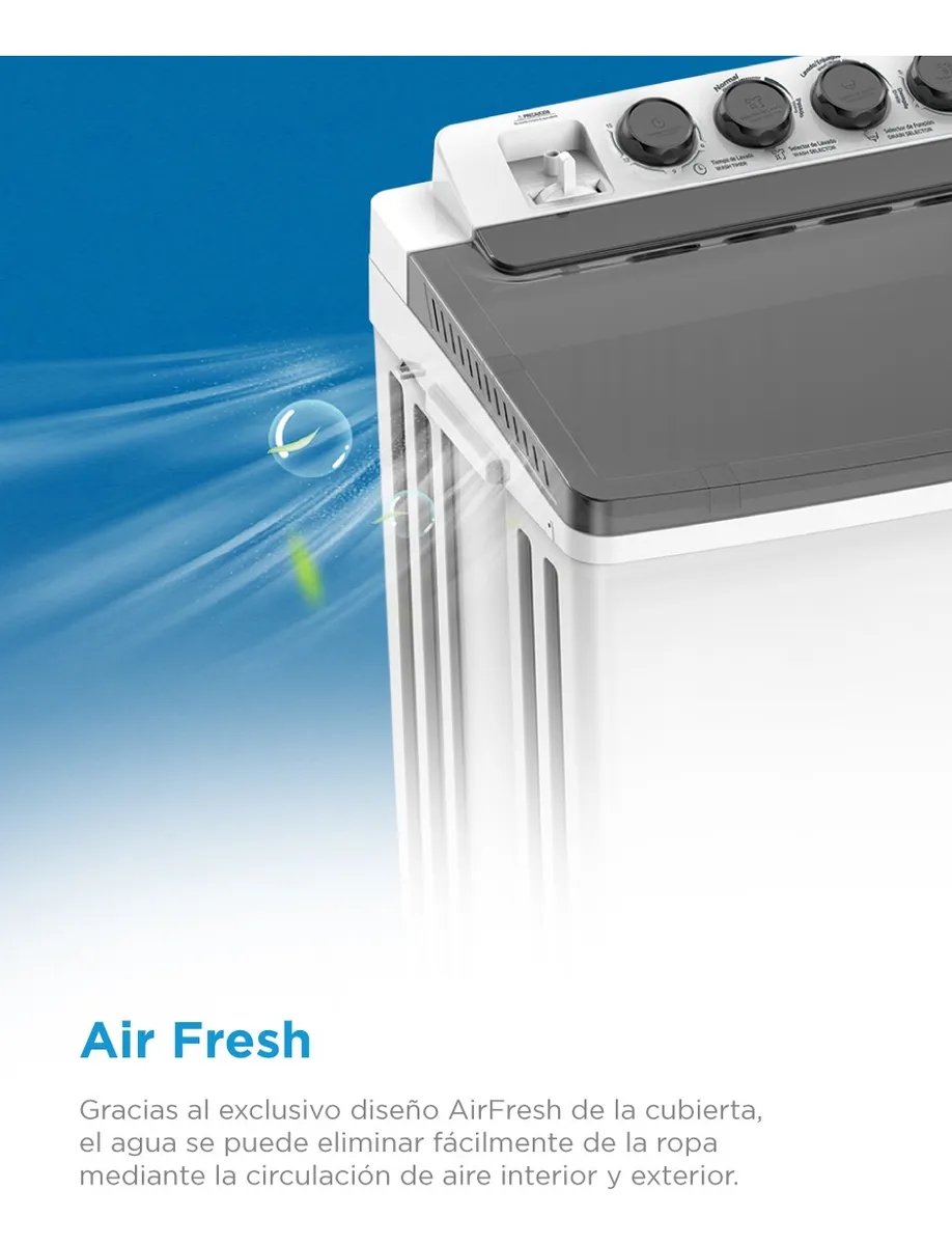 Lavadora Semiautomática Dos Tinas 19kg Twin Force Pulsator