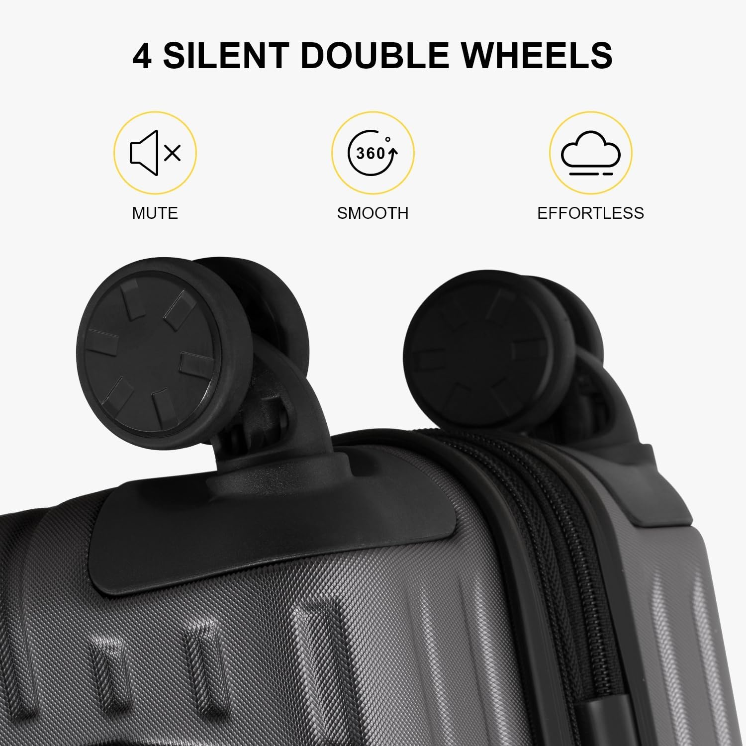 LEVEL8 Grace Maletas de Viaje, 20" Equipaje Expandible, Maletas de Mano con Bolsillo Frontal, con Ruedas Spinner y Cerradura Tsa, Gris