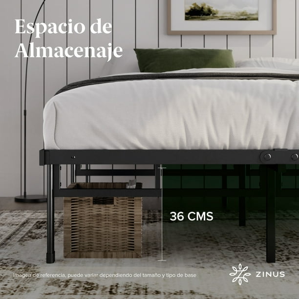 Base de Cama Queen Size Zinus Justin de Metal Resistente Montaje Fácil para todas las edades