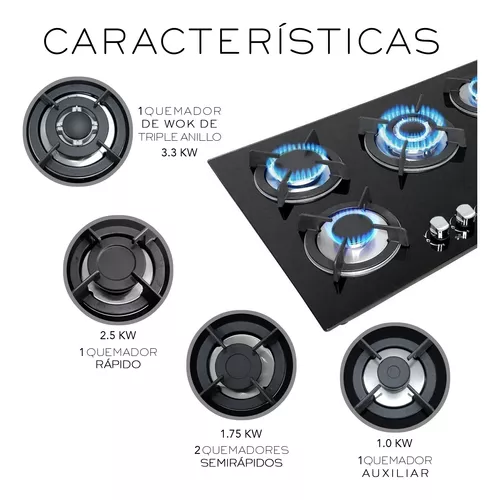 Parrilla A Gas Premium Nube 5 Quemadores Negra