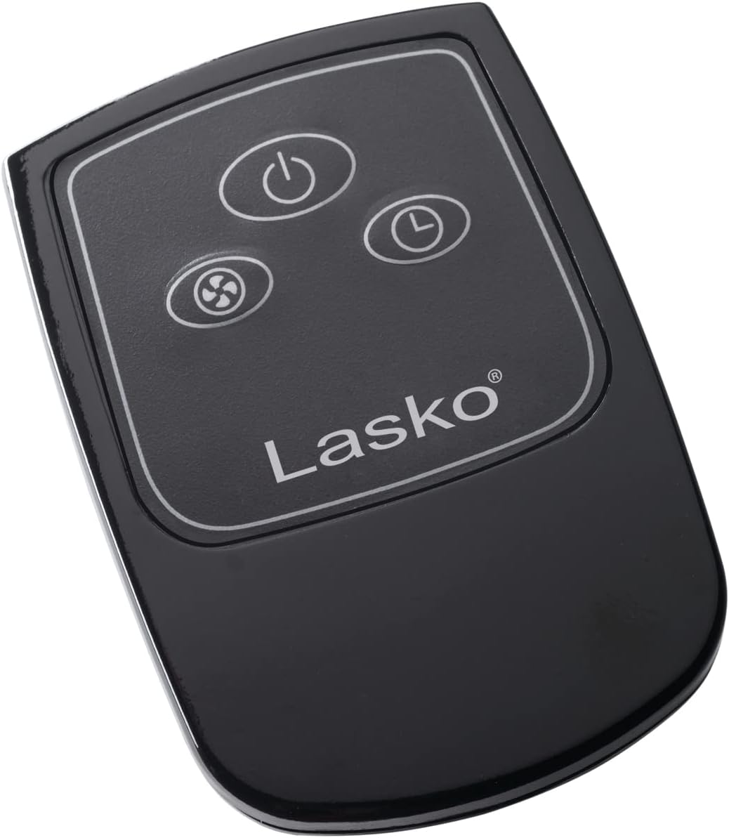 Lasko Oscillating Cyclone Pedestal Fan, Adjustable Height, Timer, Remote Control, 3 Speeds, for Bedroom, Living Room, Home Office, 18", Black, 1843