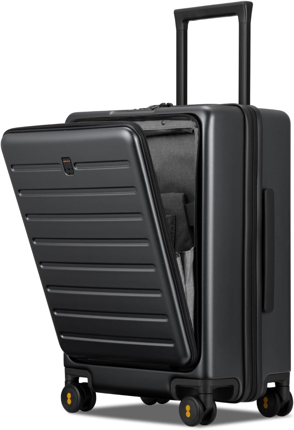 LEVEL8 Grace Maletas de Viaje, 20" Equipaje Expandible, Maletas de Mano con Bolsillo Frontal, con Ruedas Spinner y Cerradura Tsa, Gris