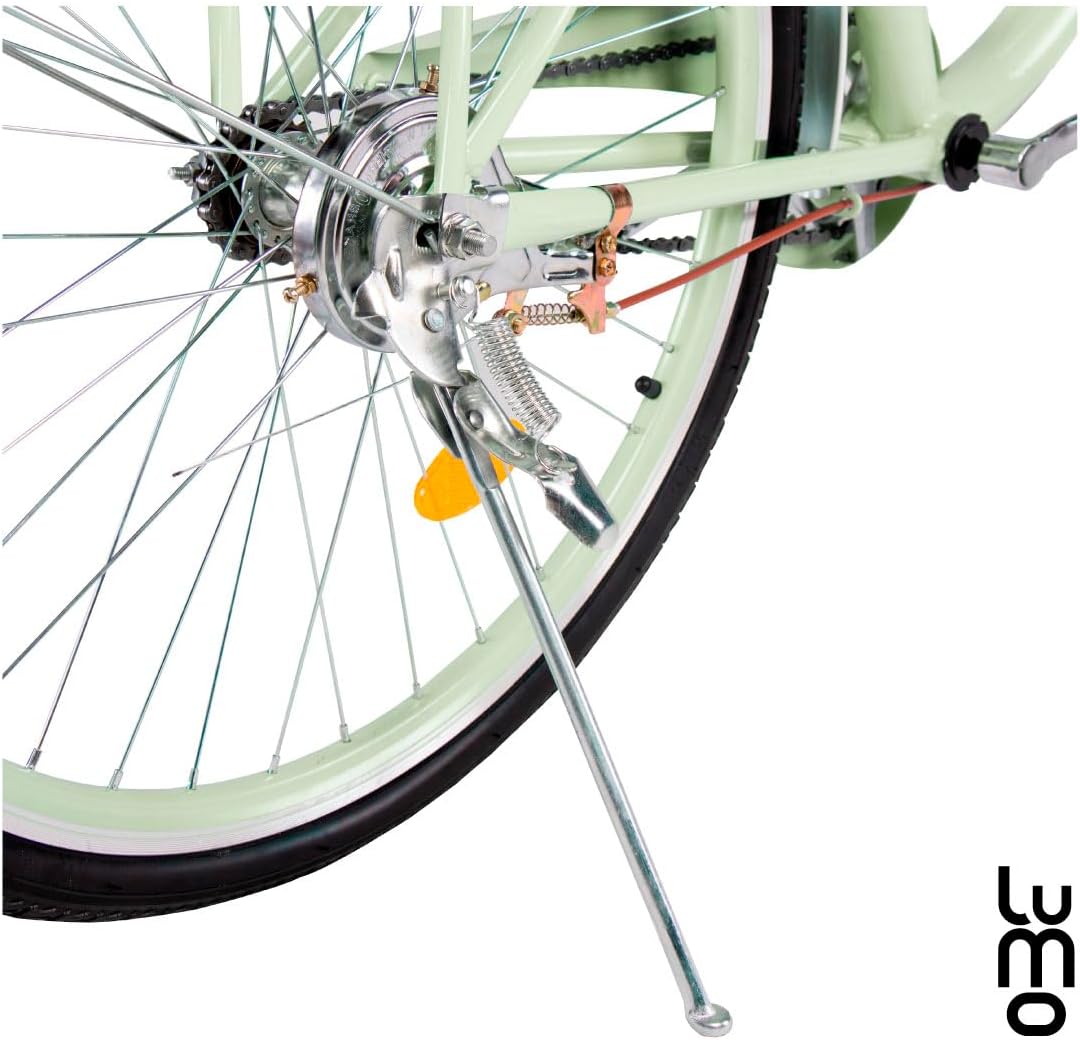 LUMO HOME Bicicleta Urbana Retro, Bicicleta Rodada 26, Marco y Estructura de Acero con Canasta para Bicicleta, Diseño Clásico Vintage, Pie de Apoyo, Bicicleta Adulto