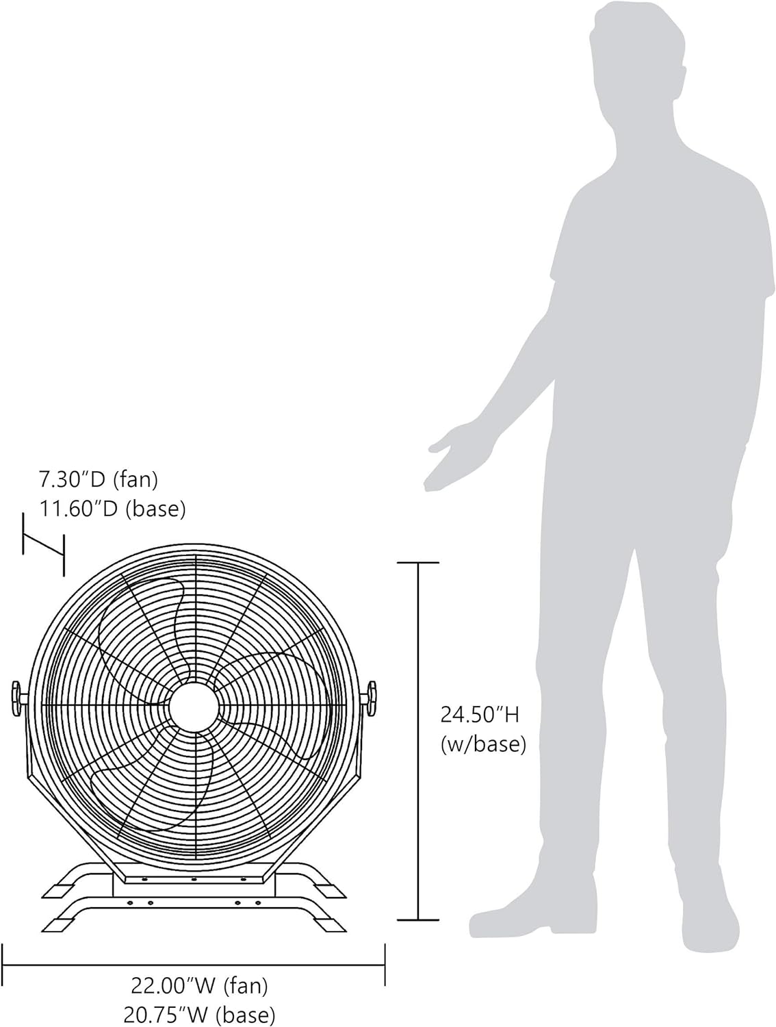 NewAir NIF20CBK00 Ventilador de alta velocidad 2 en 1 para exteriores con 3 velocidades de ventilador y cabezal de inclinación ajustable, NIF20CBK00