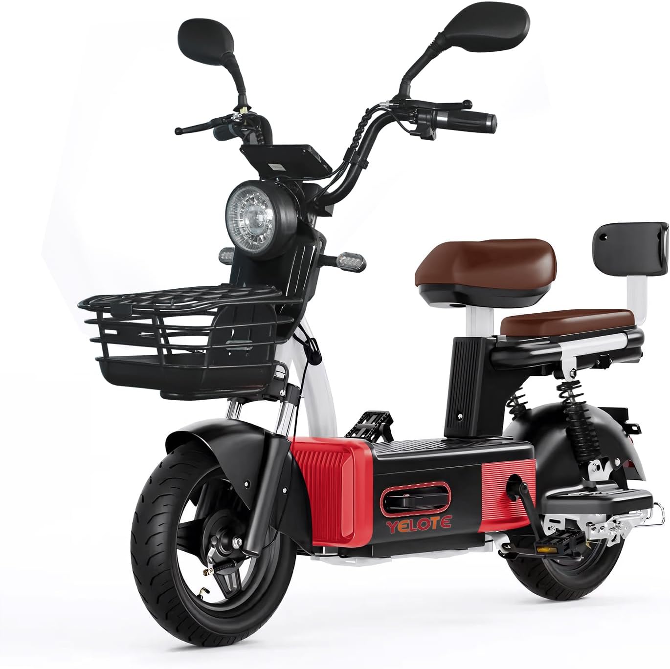 YELOTE Bicicleta Electrica Moto Electrica Velocidad Máxima 35KM/H,Autonomía 40-45KM,Baterías de Gran Capacidad de 20AH con Alarma