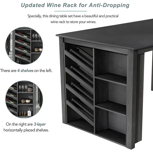 Juego de mesa de comedor de altura de mostrador con 4 sillas