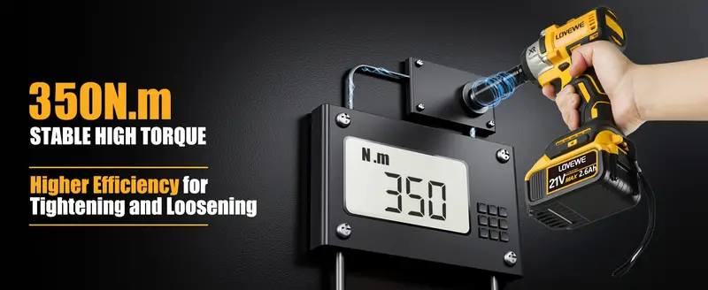 Llave de impacto inalámbrica  , 21V 1/2   2600RPM, controlador de impacto de potencia sin escobillas, par 258 pies-  350N.m, con 2x2.6Ah batería, cargador, 6 enchufes y accesorios completos, pistola de impacto eléctrica para automóvil y hogar detalles 2